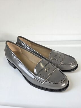 Talbots Grey Patent Leather Slip-on Loafers Size 7.5